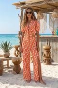 Orange Chain Print Set Front