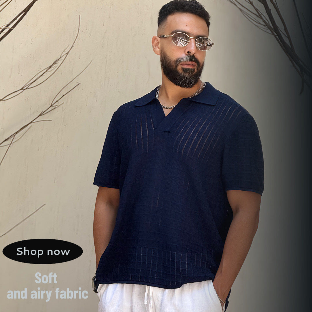 Textured Relaxed fit knitwear shirt