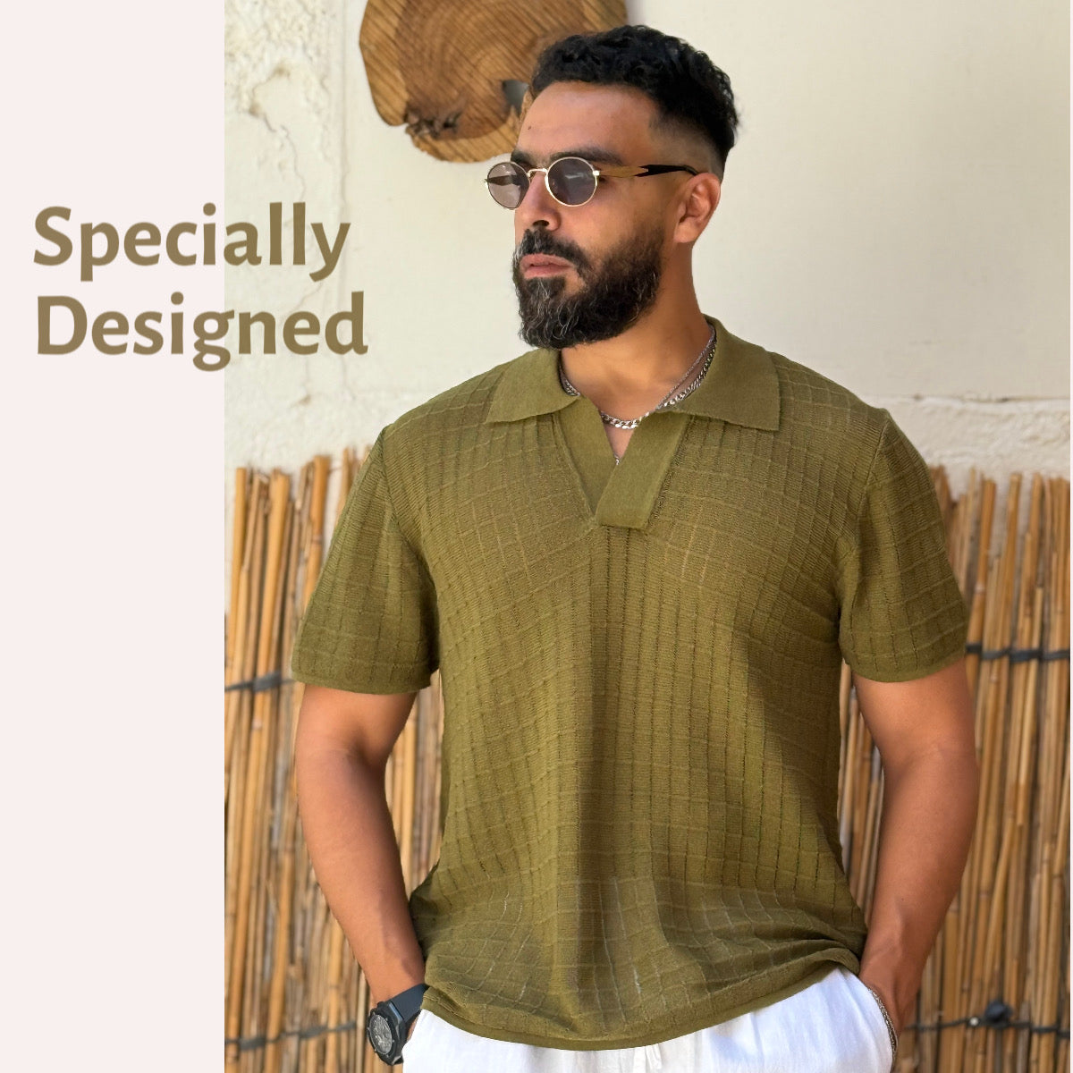 Textured Relaxed fit knitwear shirt